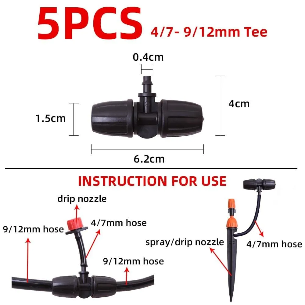 9 12 Pe Pipe Connector Splitter Tee Joint Watering Drip