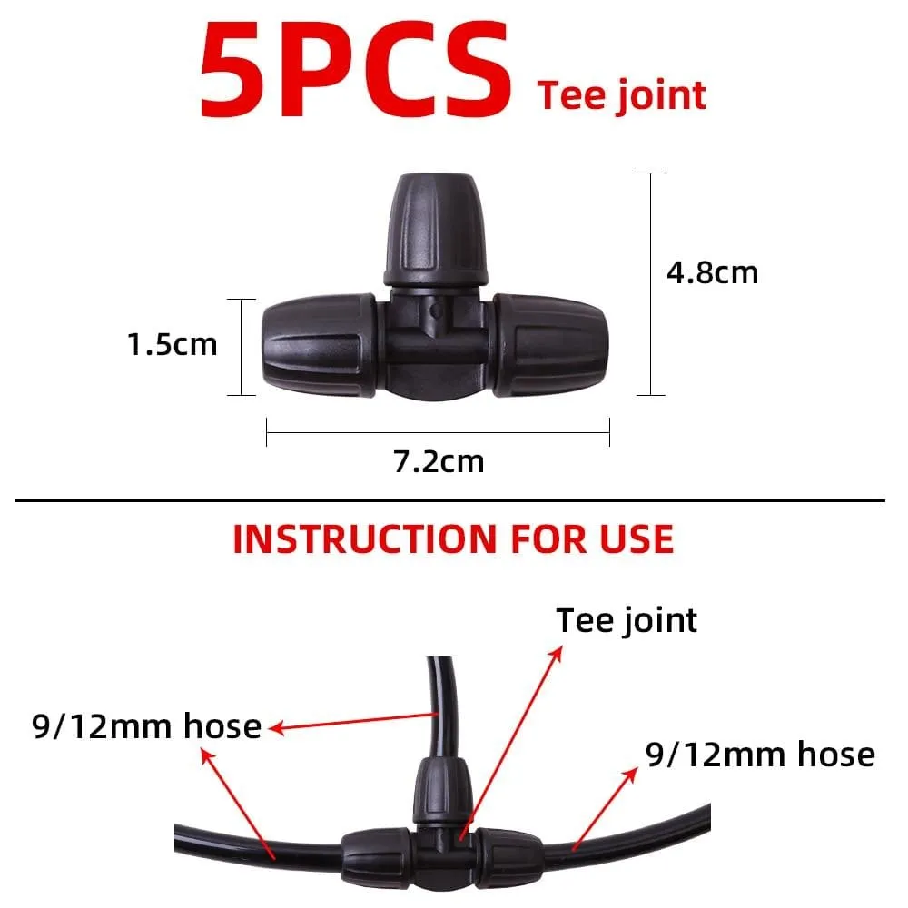9 12 Pe Pipe Connector Splitter Tee Joint Watering Drip