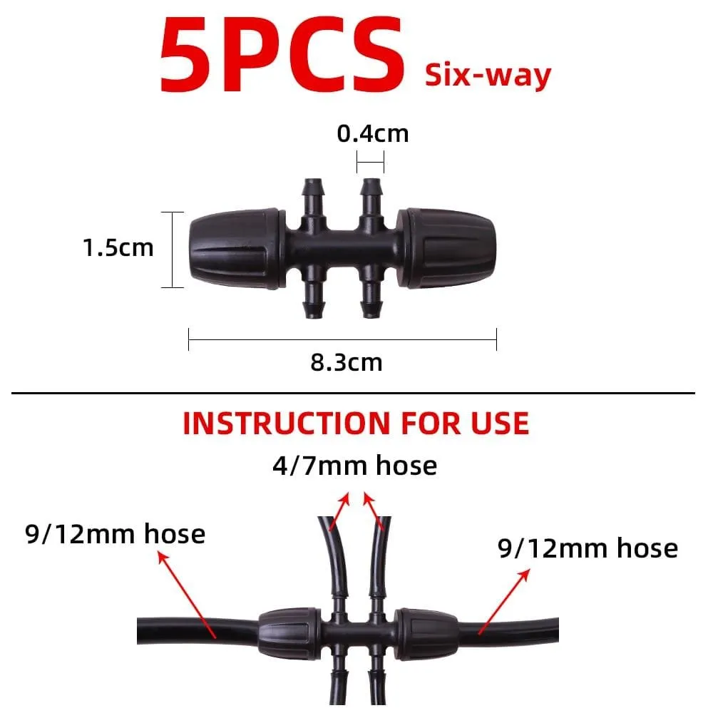 9 12 Pe Pipe Connector Splitter Tee Joint Watering Drip
