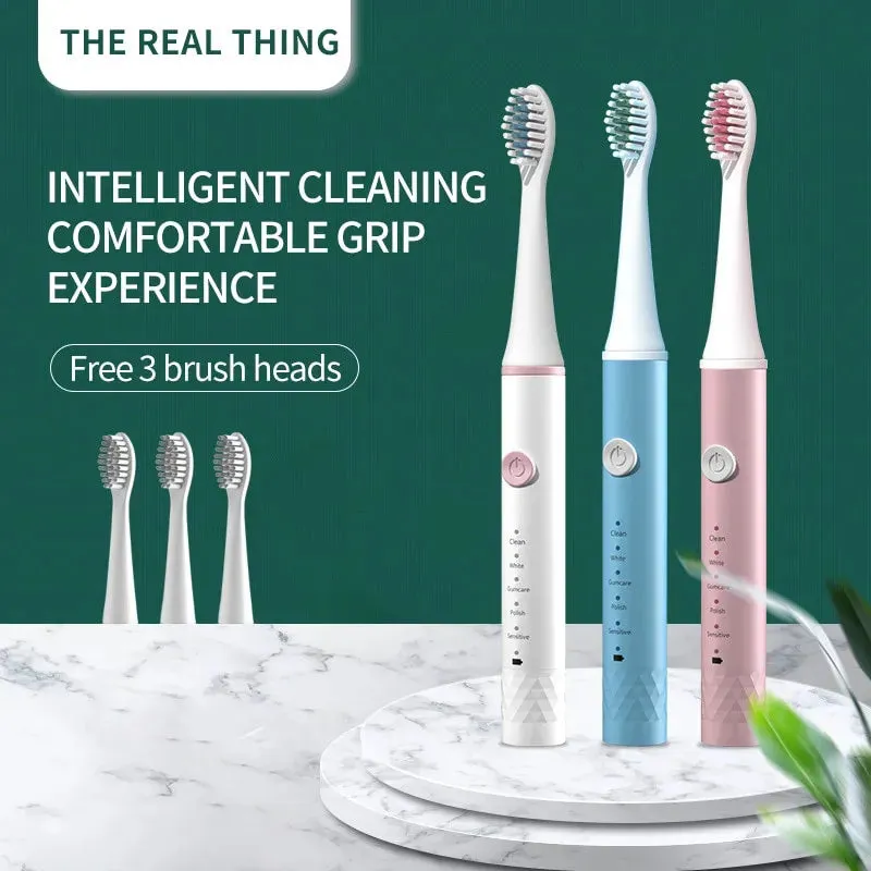 Adult Blue Pink Sonic Electric Toothbrush Adult 5-gear Mode Usb Charging Ipx7 Waterproof Sonic Electric Toothbrush