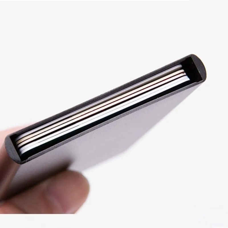 Automatic Eject Rfid Blocking Aluminum Card Wallet