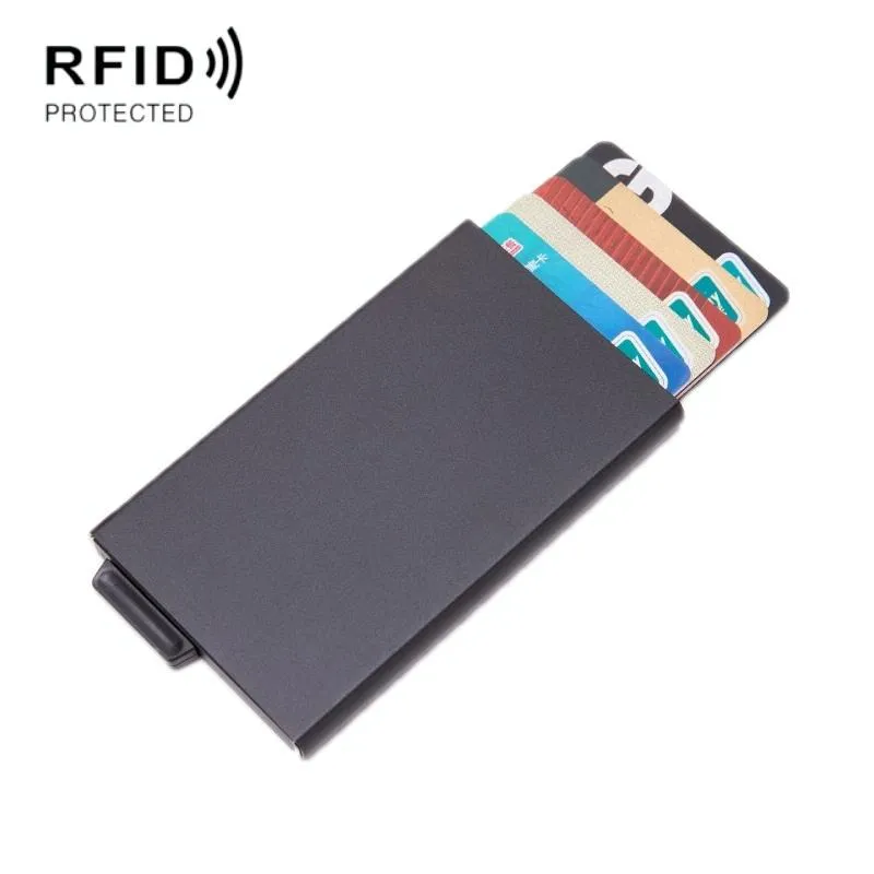 Automatic Eject Rfid Blocking Aluminum Card Wallet