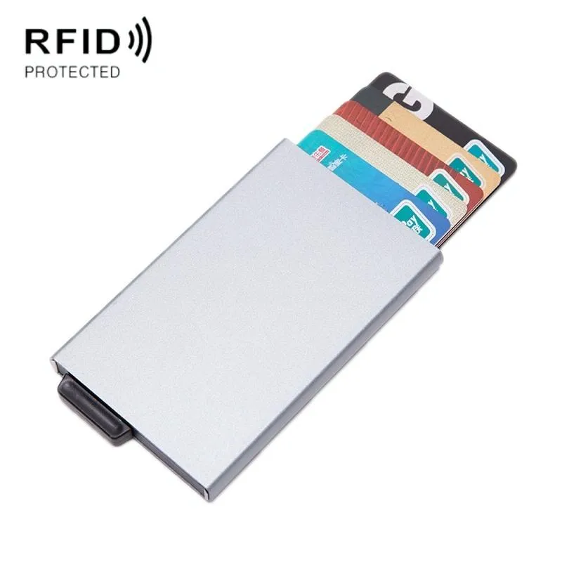 Automatic Eject Rfid Blocking Aluminum Card Wallet