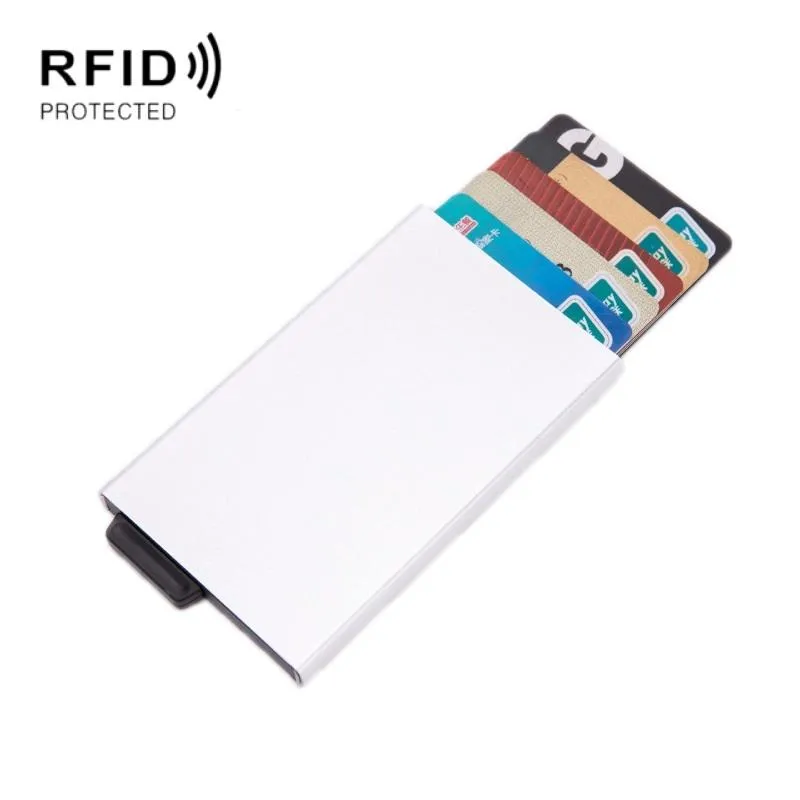 Automatic Eject Rfid Blocking Aluminum Card Wallet