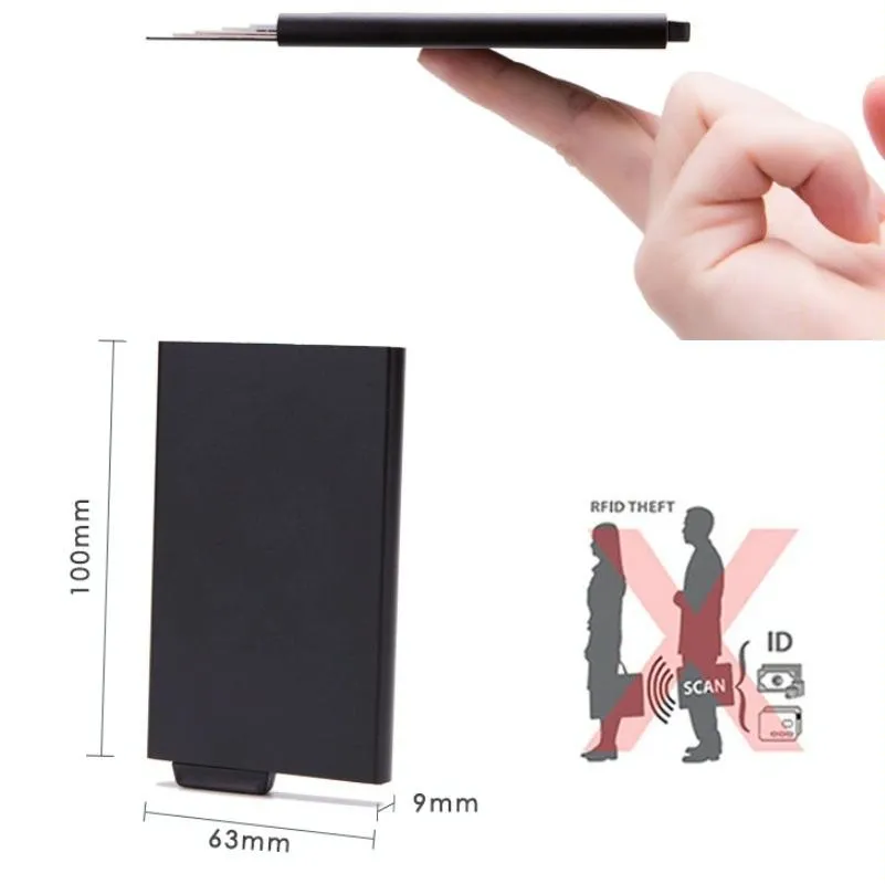 Automatic Eject Rfid Blocking Aluminum Card Wallet