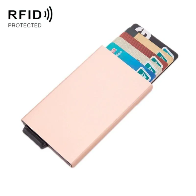 Automatic Eject Rfid Blocking Aluminum Card Wallet