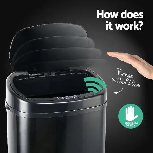 Automatic Motion Sensor Rubbish Bin 68L - Black
