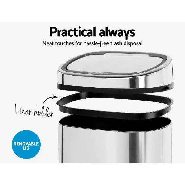 Automatic Motion Sensor Rubbish Bin 68L - Stainless Steel