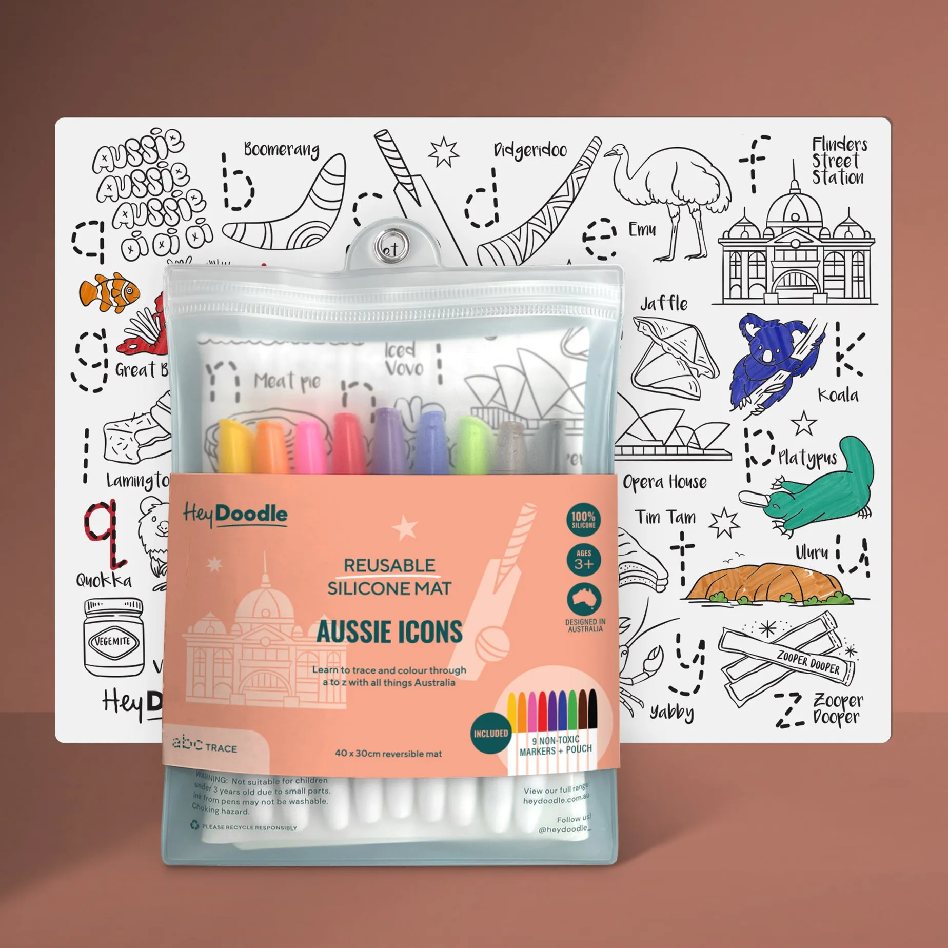Hey Doodle - 'Aussie Icons' ABC Colouring & Doodle Mat