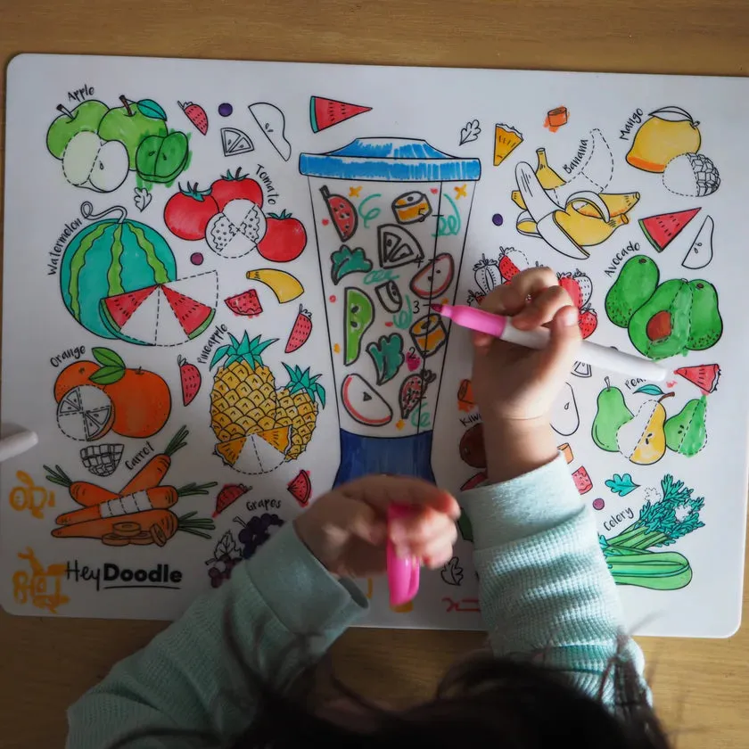 Hey Doodle - 'Breakfast Blend' Free Draw Colouring & Doodle Mat