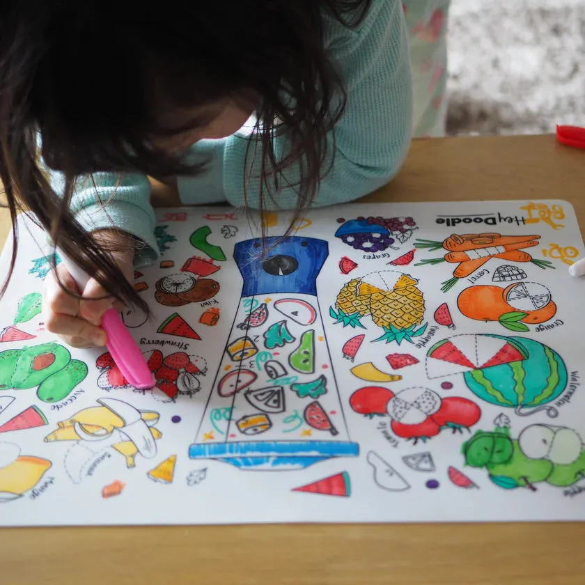 Hey Doodle - 'Breakfast Blend' Free Draw Colouring & Doodle Mat