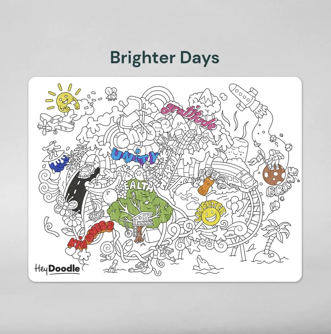 Hey Doodle - 'Brighter Days' Colouring & Doodle Mat