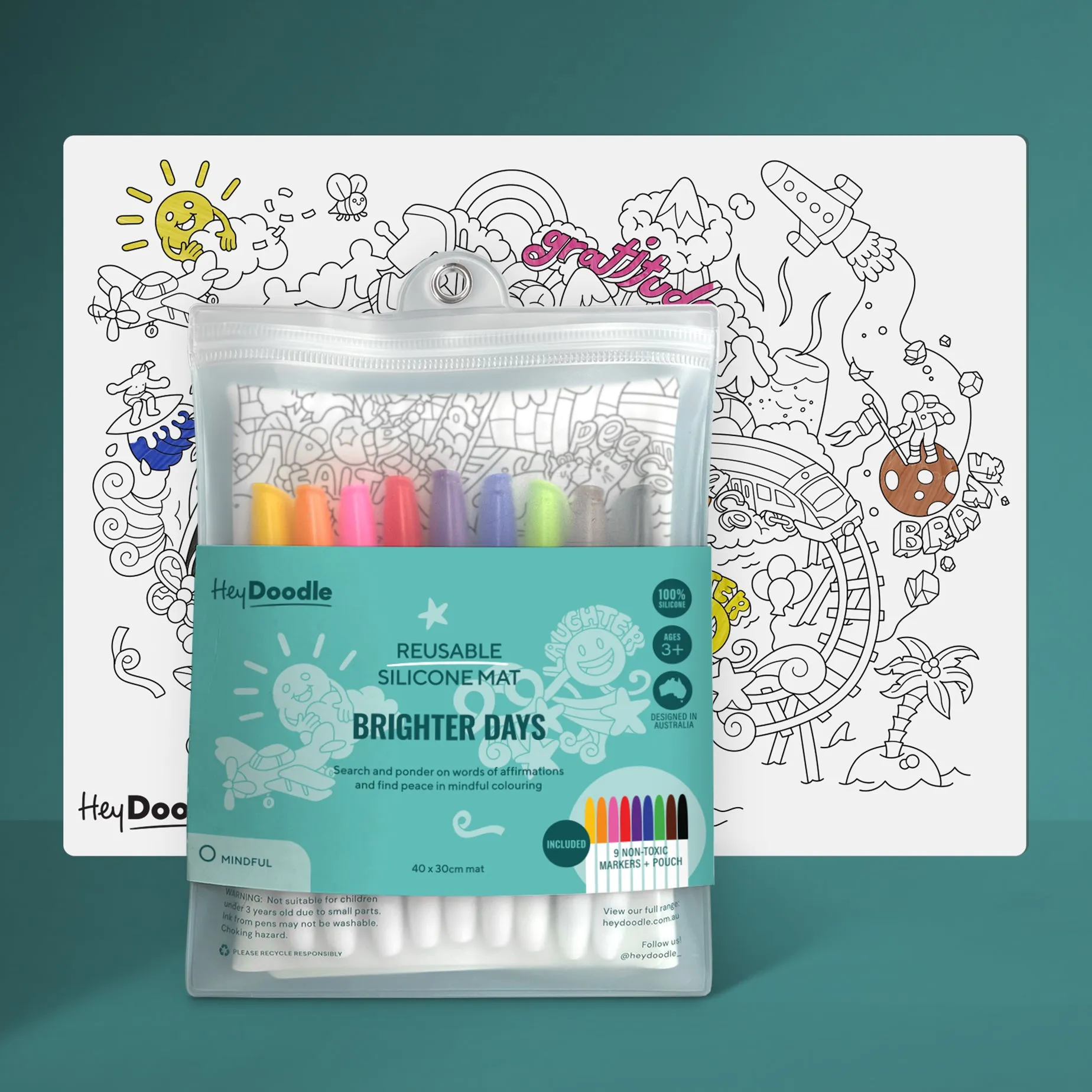 Hey Doodle - 'Brighter Days' Colouring & Doodle Mat