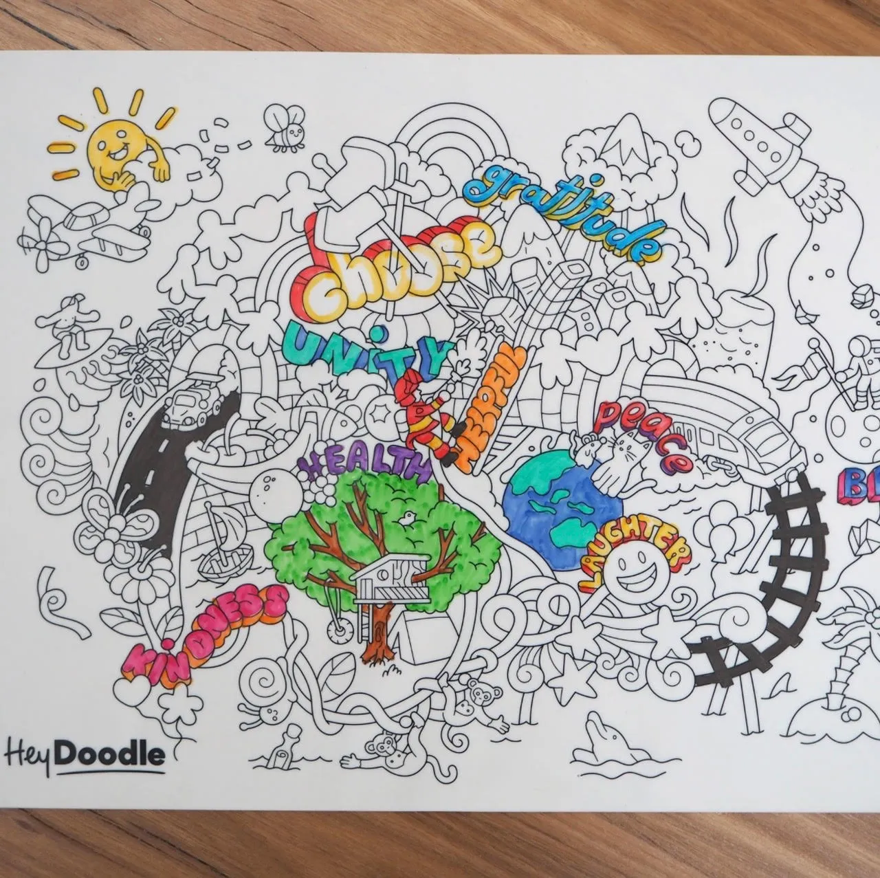 Hey Doodle - 'Brighter Days' Colouring & Doodle Mat