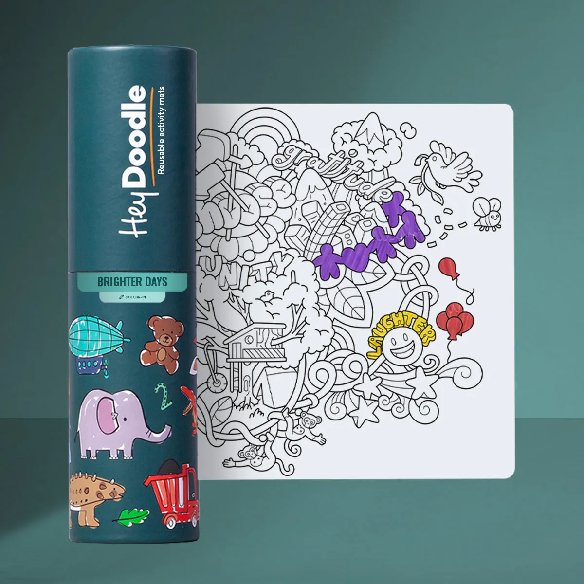 Hey Doodle - 'Brighter Days' MINI Colouring & Doodle Mat
