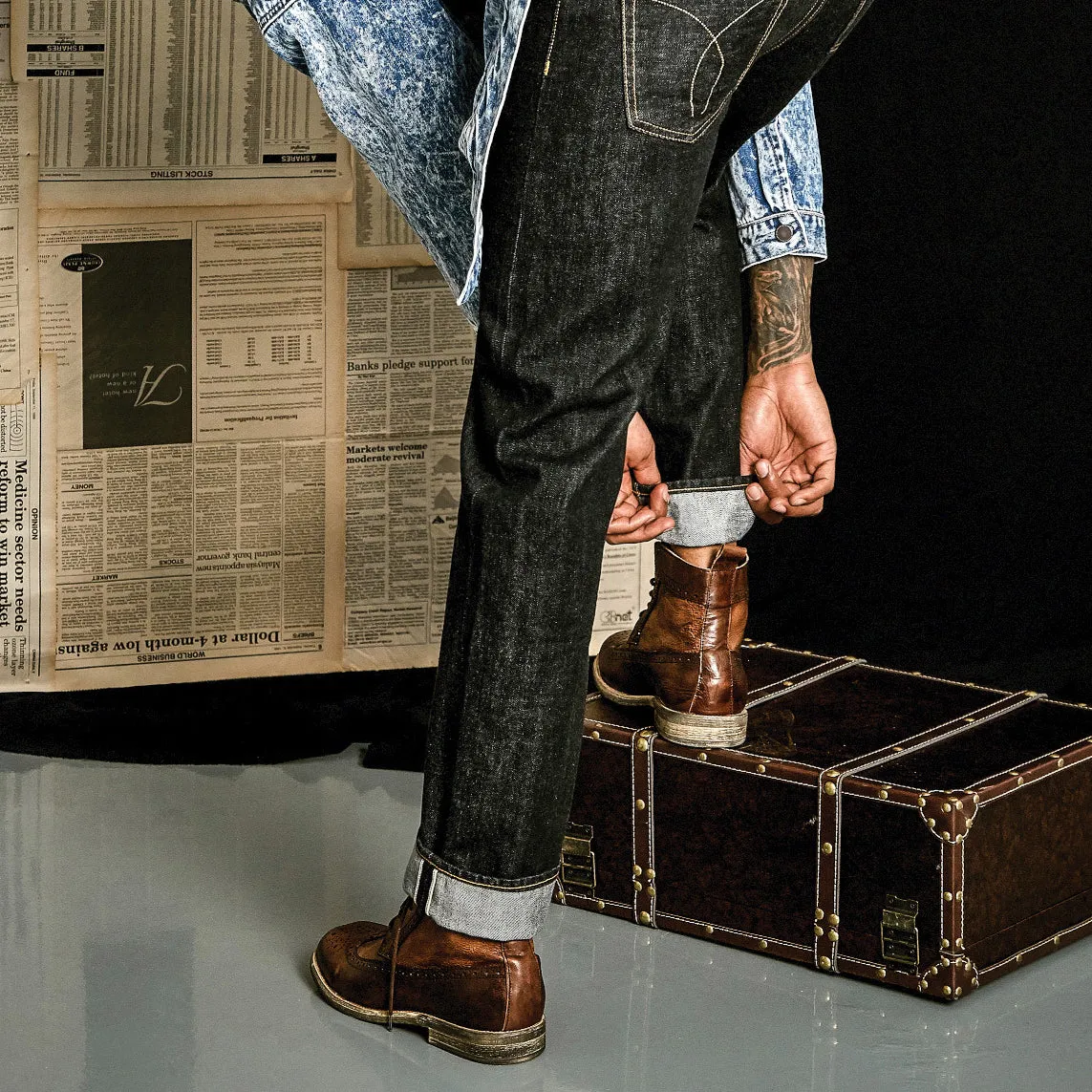 Men's Denim Straight-leg Jeans