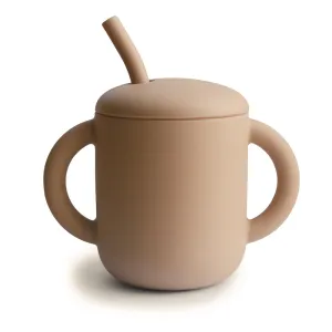 Mushie Silicone Training Cup and Straw Natural