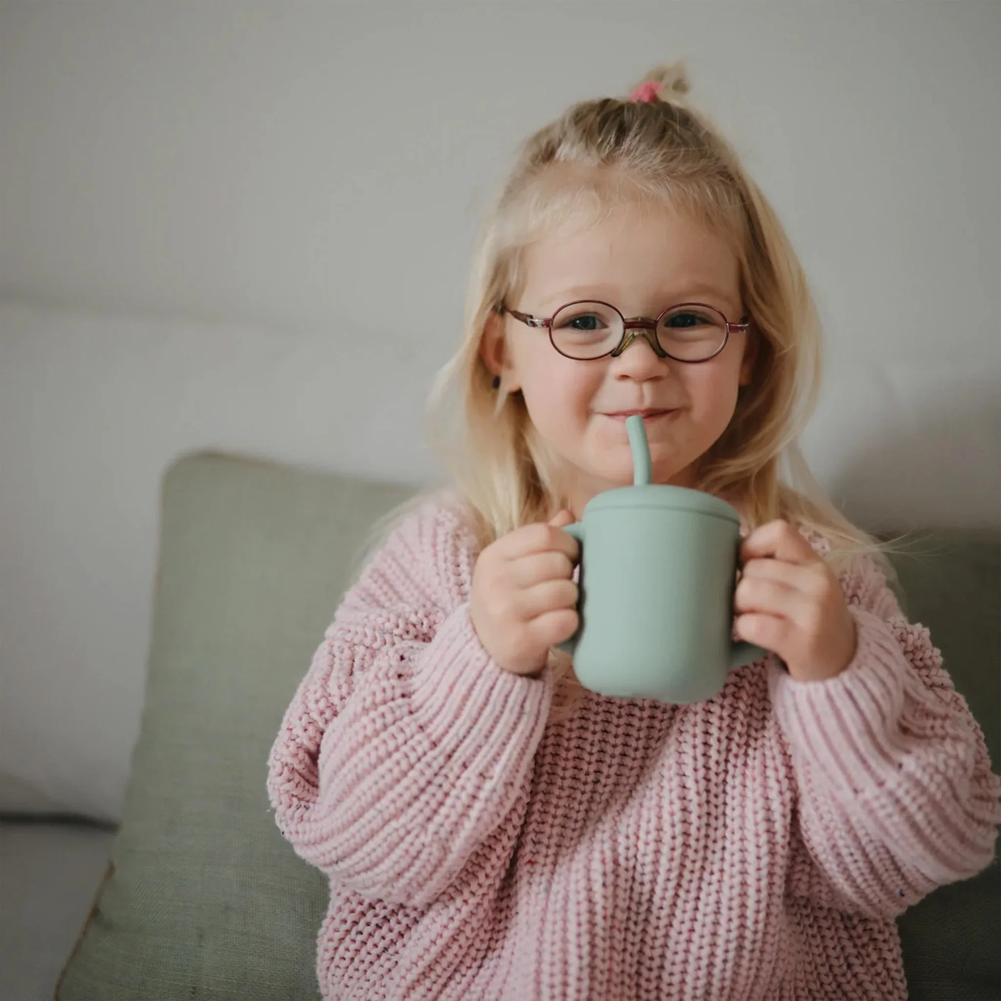 Mushie Silicone Training Cup with Straw
